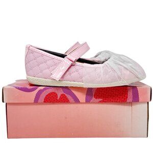 Via Pinky Collection Girls Quilted Ballet Flats Size 11 Pink With Box
